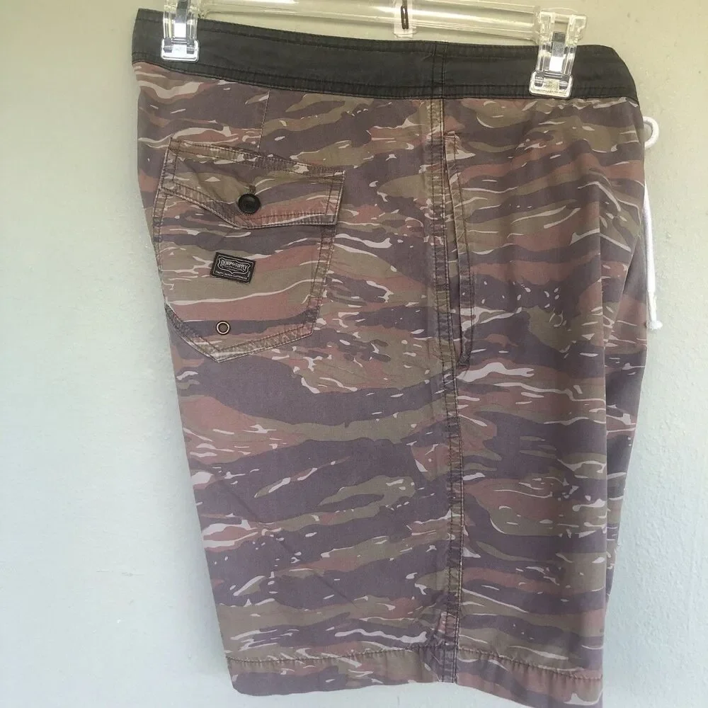 Denim & Supply Ralph Lauren Board Shorts 32 Tiger Stripe Camo Drawstrings Beach